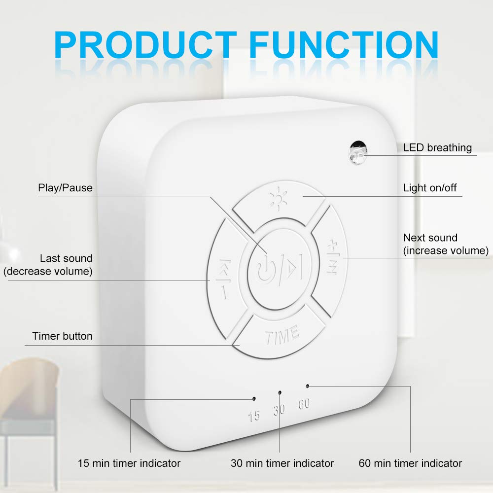 White Noise Machine Noise Sound Machine Baby Soothing Night Light