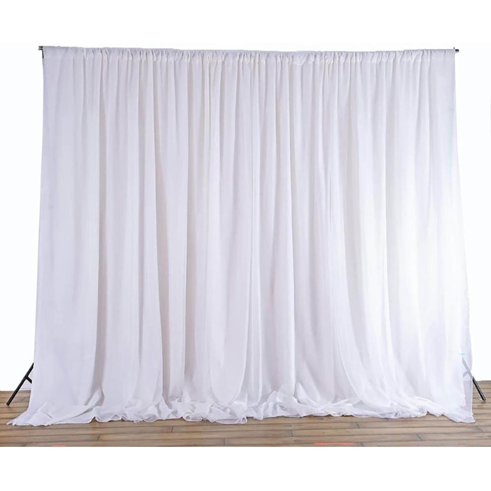 white chiffon backdrop curtain