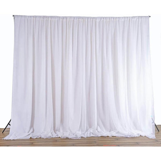 white chiffon backdrop curtain