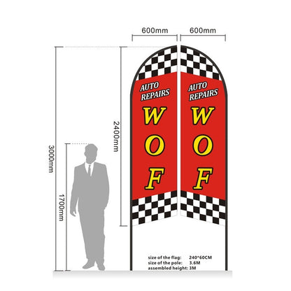 WOF 3.4M SET- Pre-print Double Sided Feather Banner Flag Business Commersial 3M SET