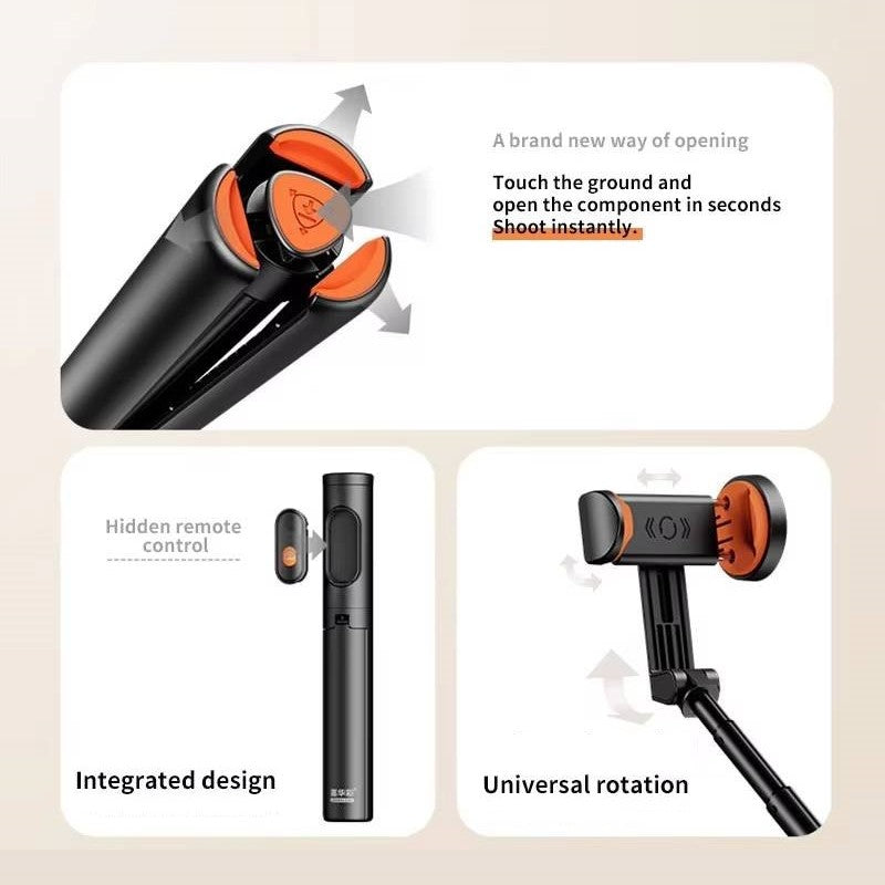 Portable One-Click Pop-Up Selfie Stick Tripod with Bluetooth Remote