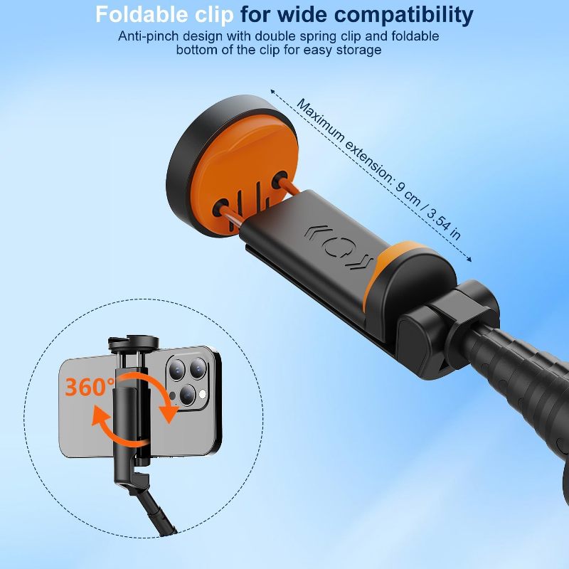 Portable One-Click Pop-Up Selfie Stick Tripod with Bluetooth Remote