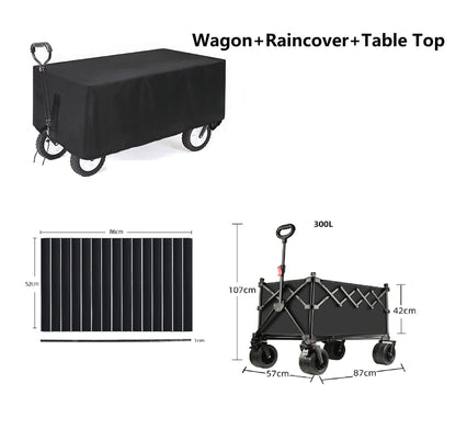 Ecotrek Foldable All-Terrain Wagon Cart 300L Heavy Duty Beach Cart XY1102
