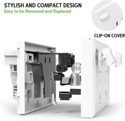 USB Type C Wall Socket Power Point - White