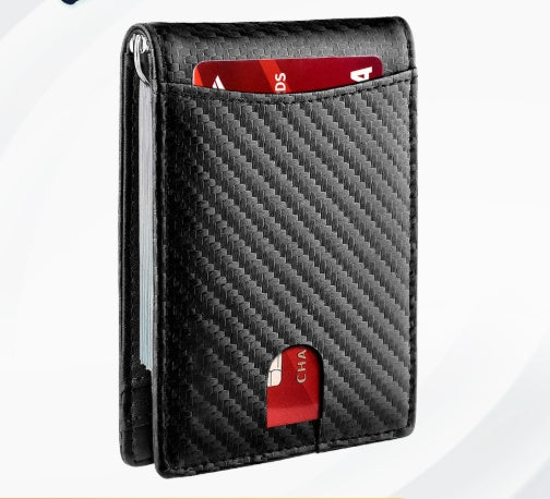 Minimalist Slim Wallet with Money Clip RFID Blocking Front Pocket