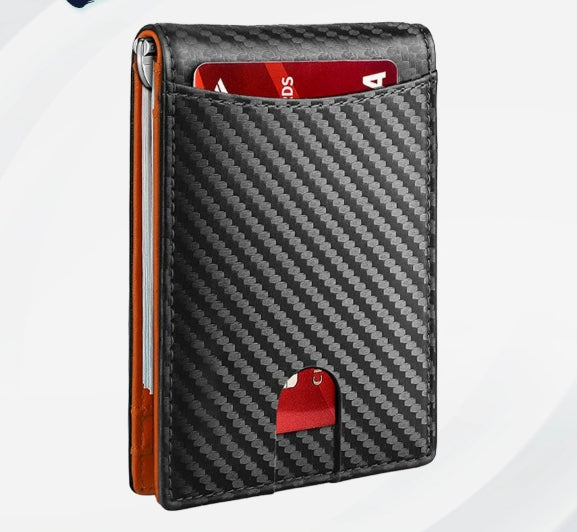 Minimalist Slim Wallet with Money Clip RFID Blocking Front Pocket
