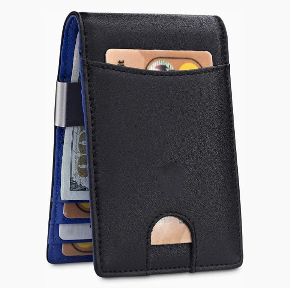 Minimalist Slim Wallet with Money Clip RFID Blocking Front Pocket