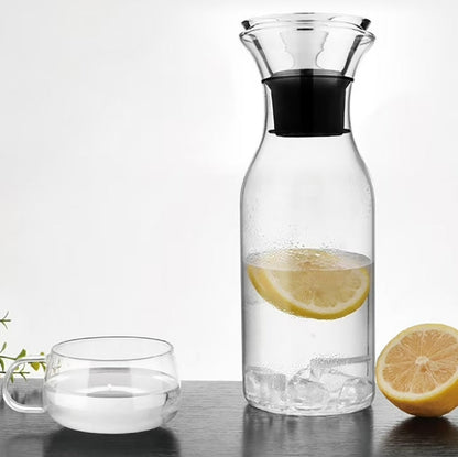 1400ml Borosilicate Glass Water Pitcher with Self-Sealing Lid – Heat Resistant