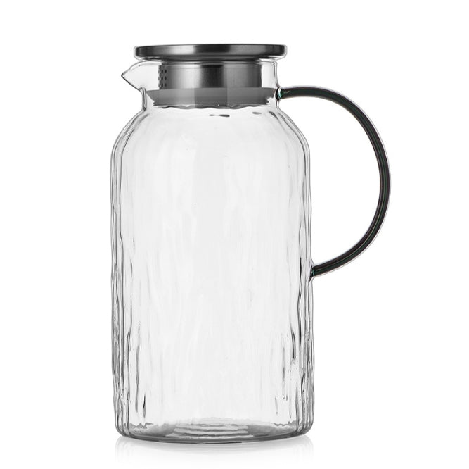 2L Glass Pitcher with Lid Borosilicate Glass Water Carafe for Cold Brew