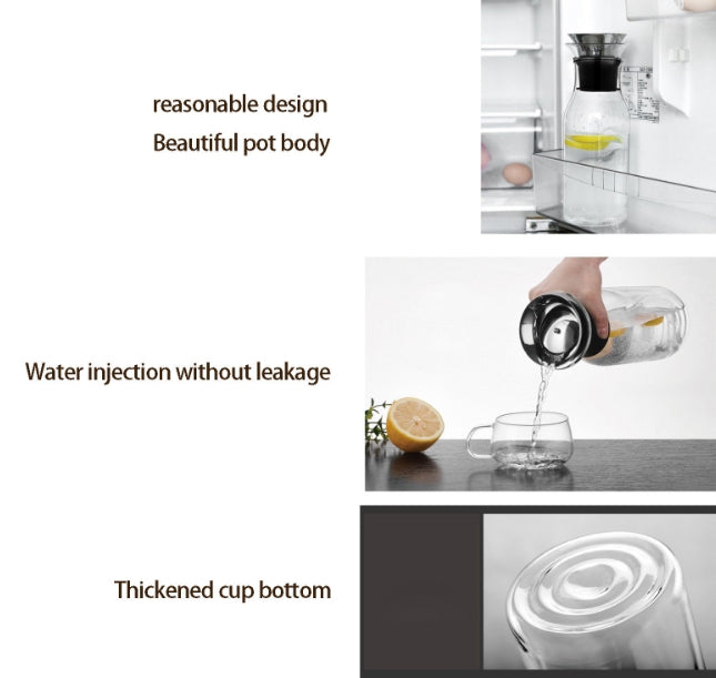 1400ml Borosilicate Glass Water Pitcher with Self-Sealing Lid – Heat Resistant