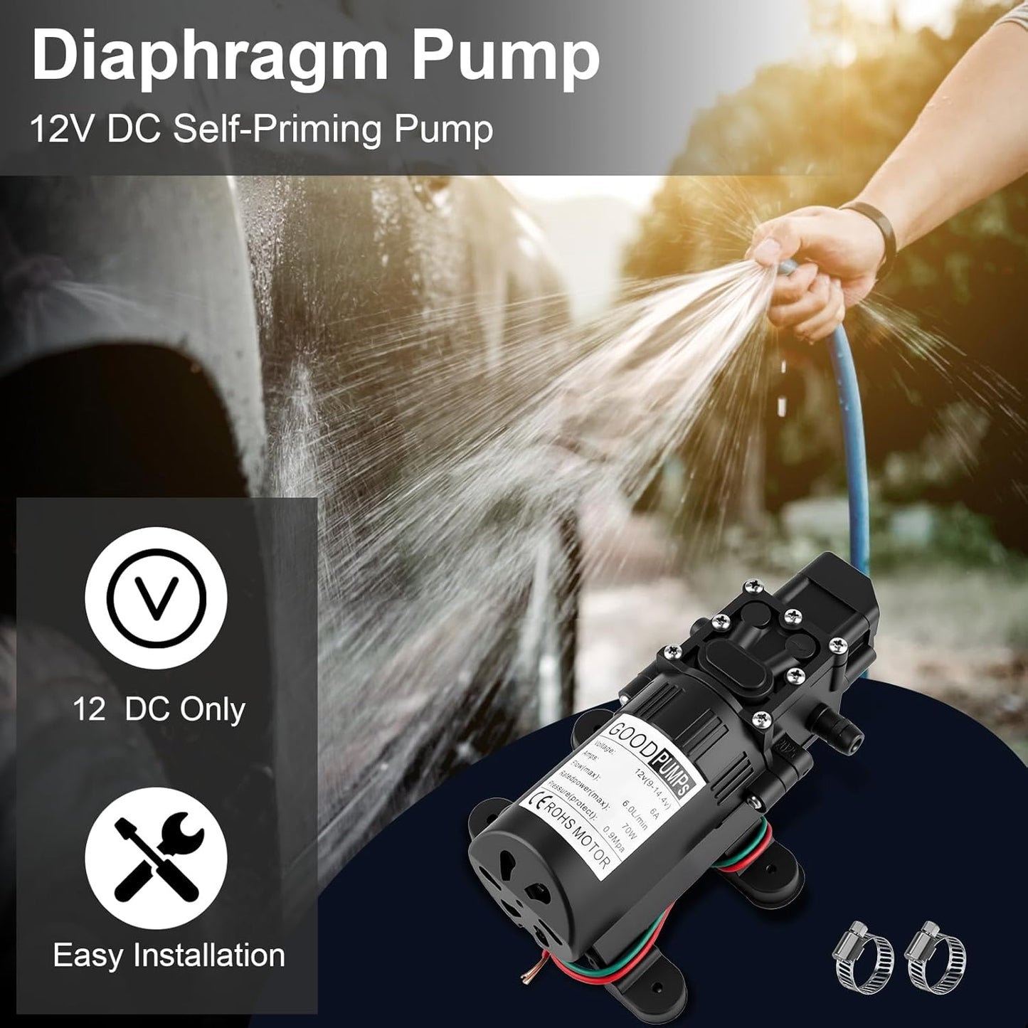 Water pump 12V Diaphragm Pump High Pressure