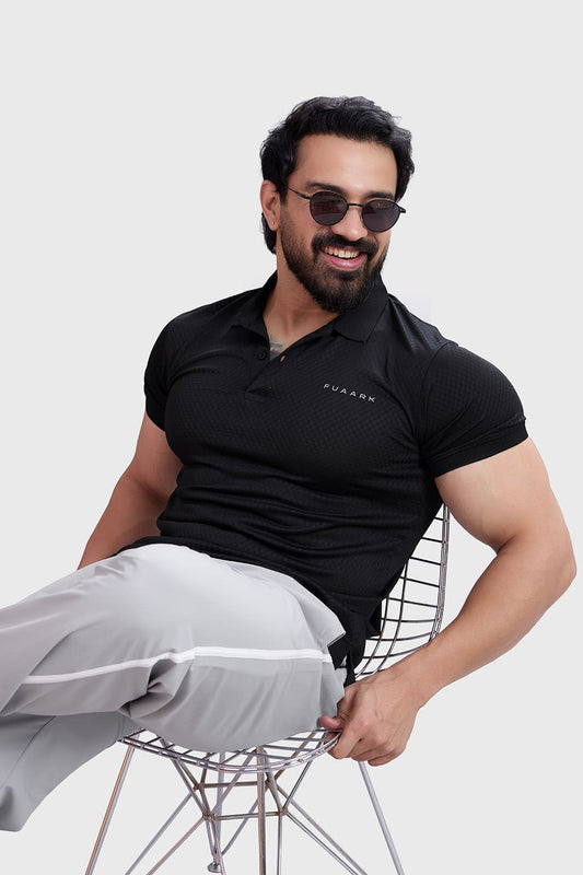 Wave Polo T-shirt Black