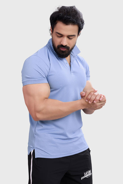 Wave Polo T-shirt Light Blue