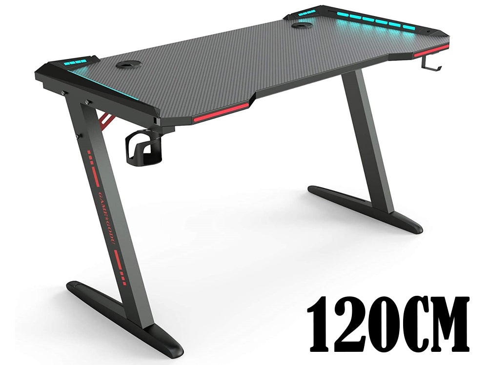 Gaming Desk Table Computer Desk RGB Light 120cm