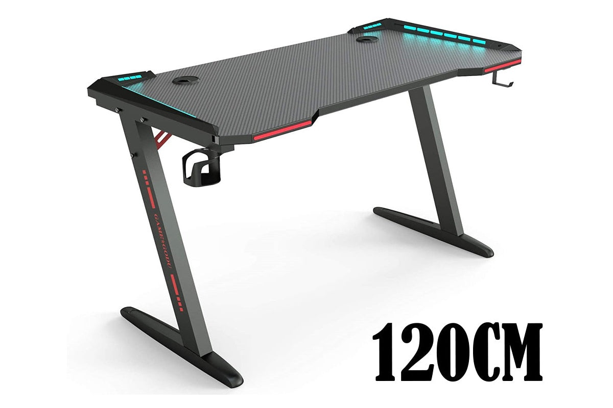 Gaming Desk Table Computer Desk RGB Light 120cm
