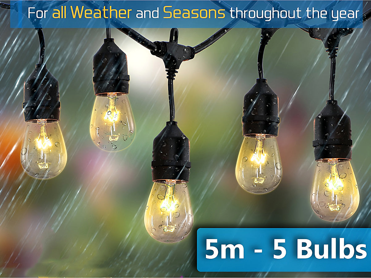 Festoon Light String Lights 5M 5 LED Bulbs