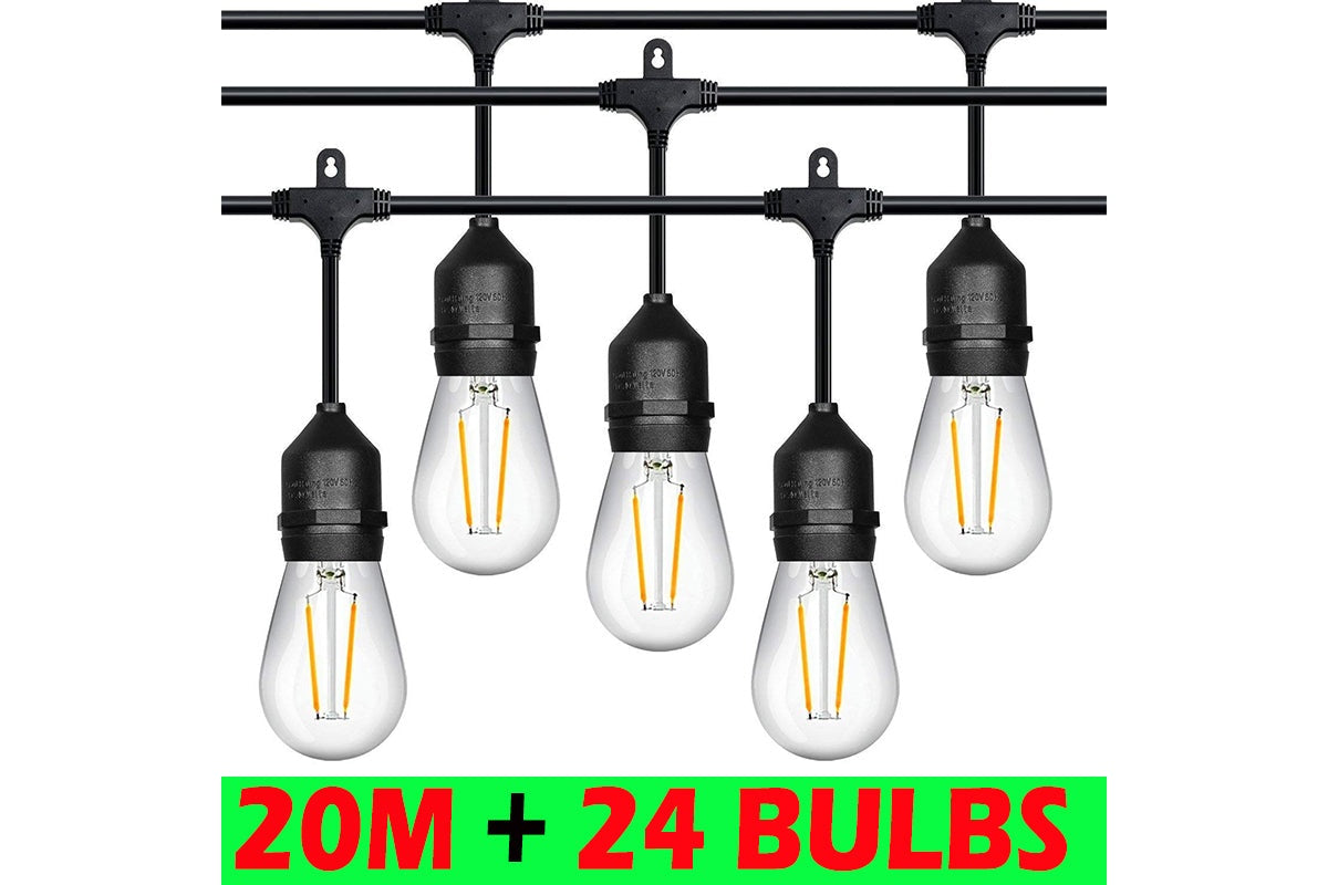 Festoon Light String Lights 20M 24 LED Bulbs