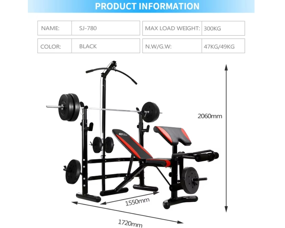 Weight Bench All in One Workout Station Bench Home Gym Station
