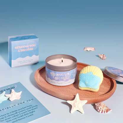 Blue Theme Aroma Candle Bath Gift Box