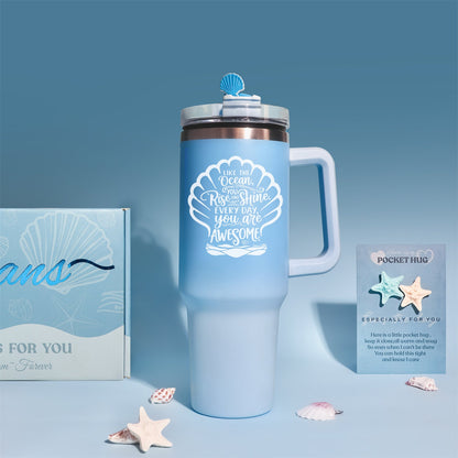Blue Theme Aroma Candle Bath Gift Box