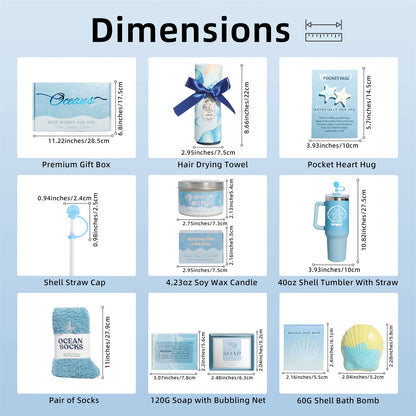 Blue Theme Aroma Candle Bath Gift Box