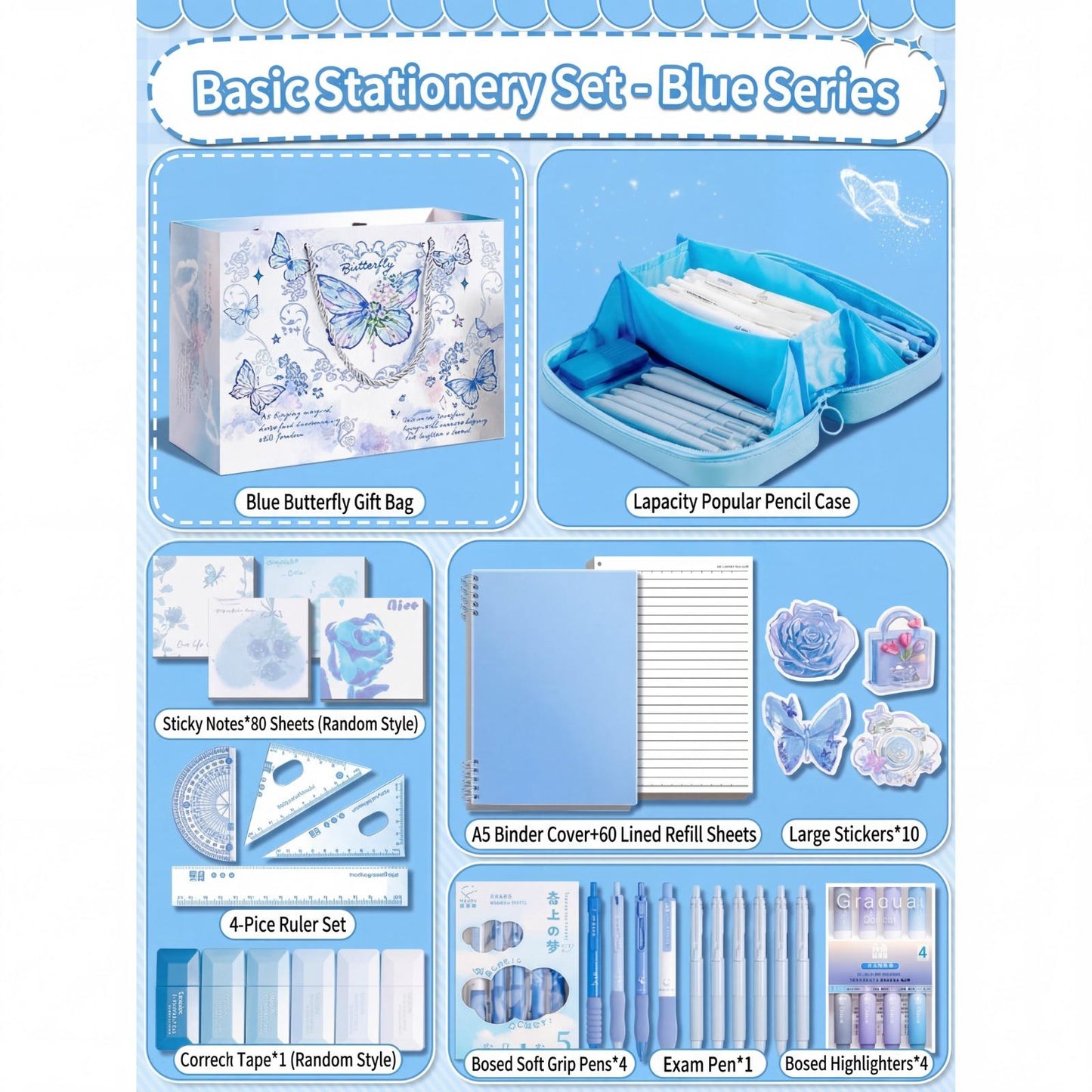 Basic Stationery Gift Set – Pink Series and Blue Series