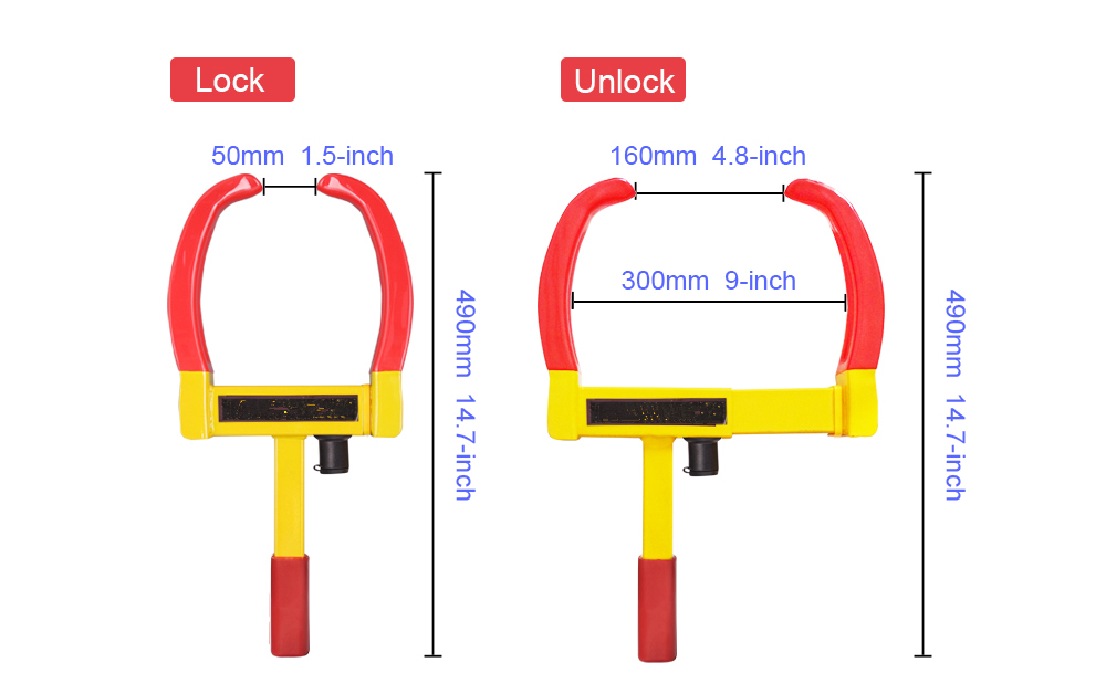 Non damaging coated wheel clamp lock