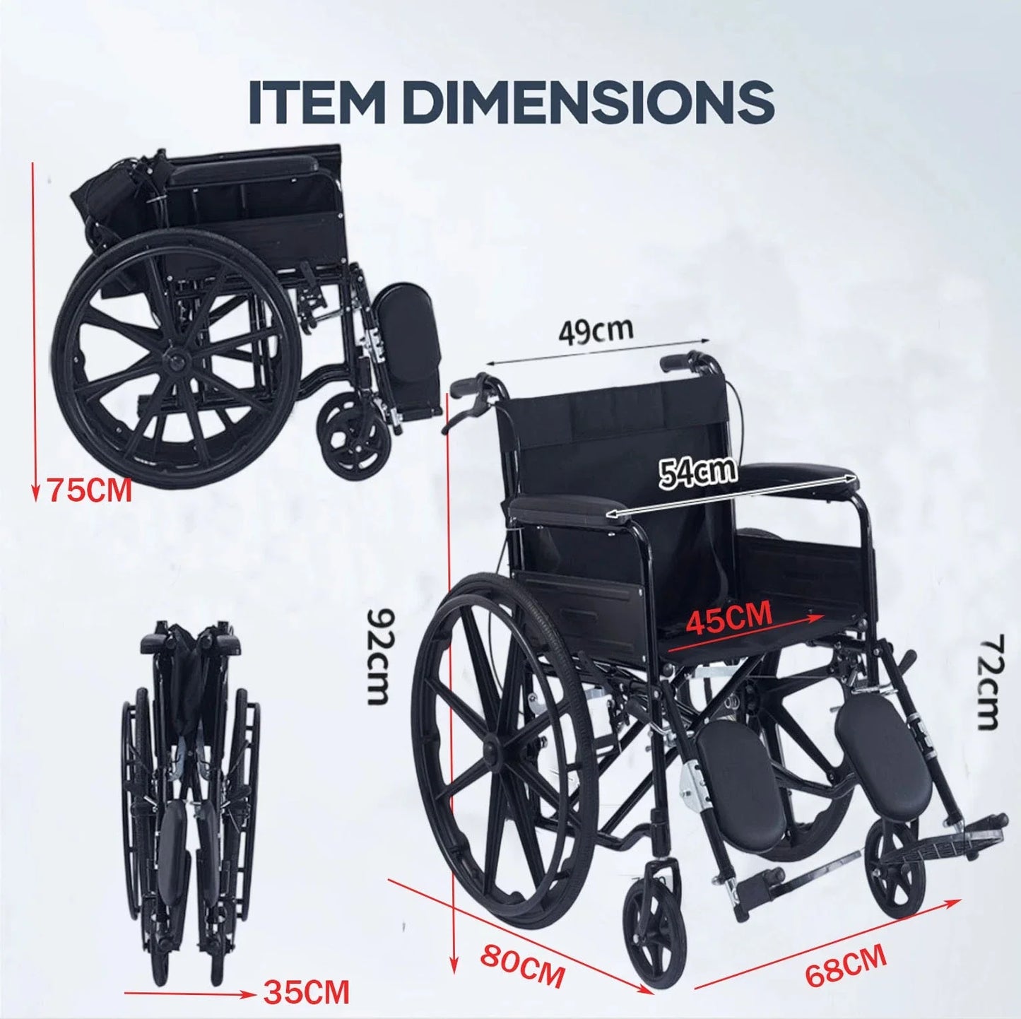 Wheelchair Foldable Lightweight Wheel Chair