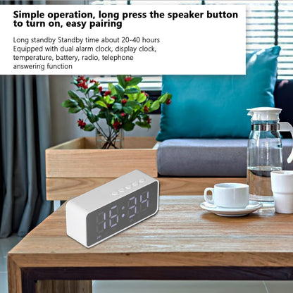 Digital Smart Alarm Clock With Bluetooth Speaker (White)