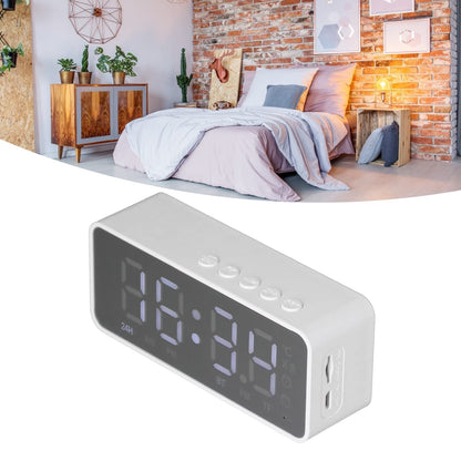 Digital Smart Alarm Clock With Bluetooth Speaker (White)