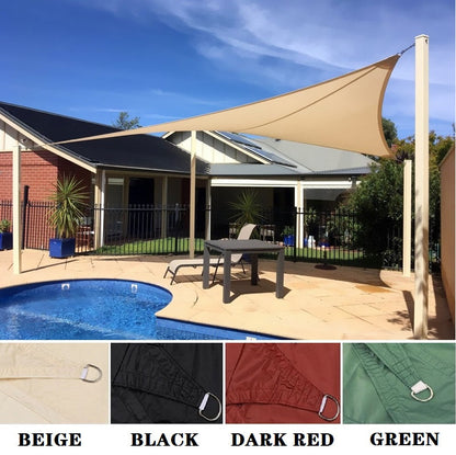 4 Colours 5*5*5m Sand Triangle Sun Shade Sail UV Block for Outdoor Patio Garden