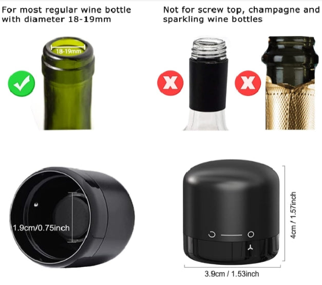 Champagne Stopper Wine stoppers 2 Pack Reusable Wine Corks wist Top Wine Sealer