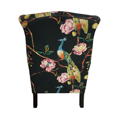 Peacock Wingback Armchair - Black