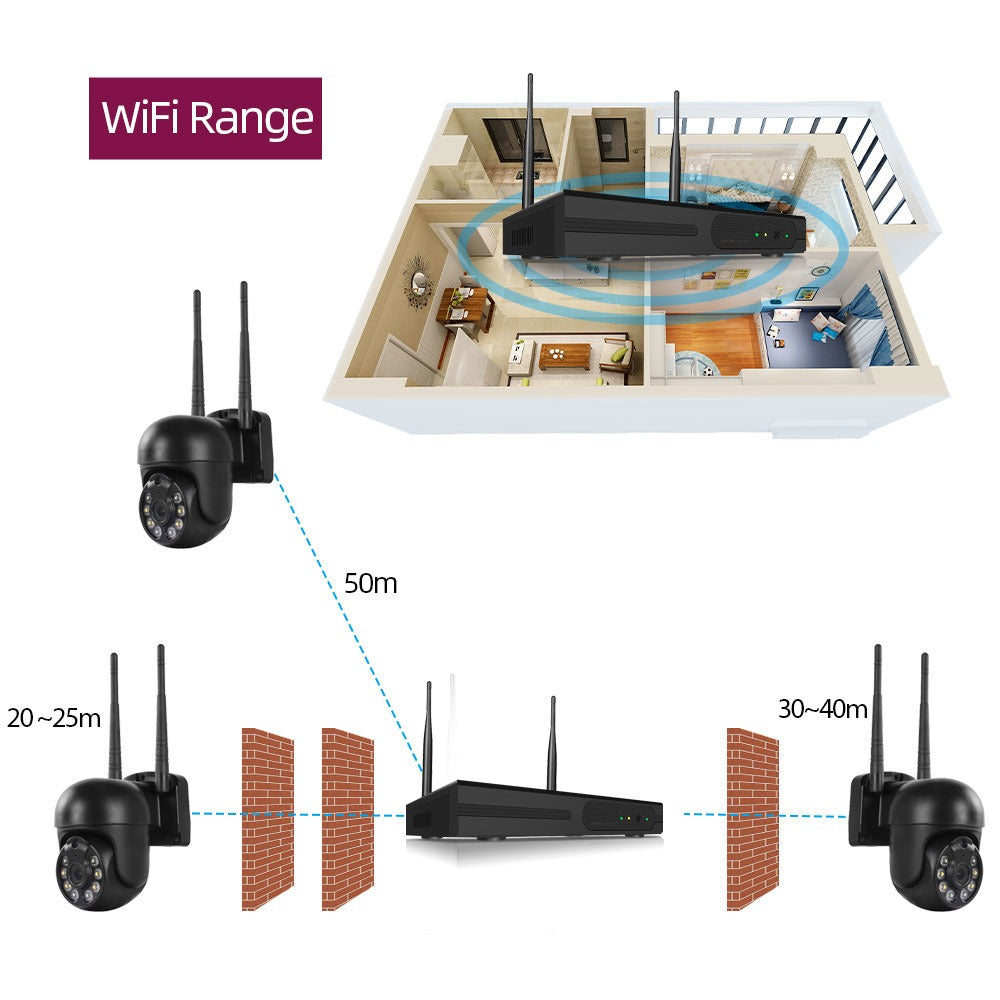 Wireless Security Camera System 4 Cameras 2MP