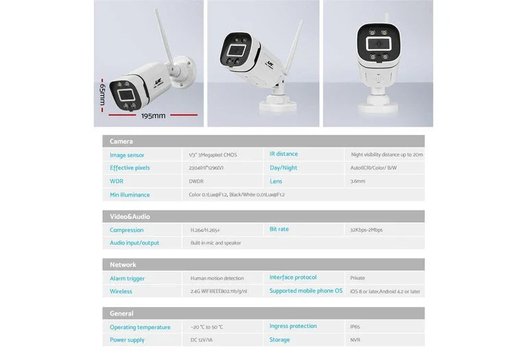 Wireless Security Camera System 4 Cameras