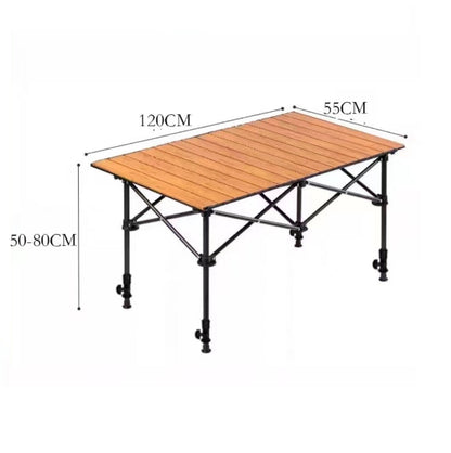 120cm Length Foldable Camping Table – Portable Outdoor Table with Adjustable Height ZF1468