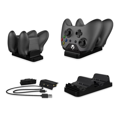 Charging dock with two batteries