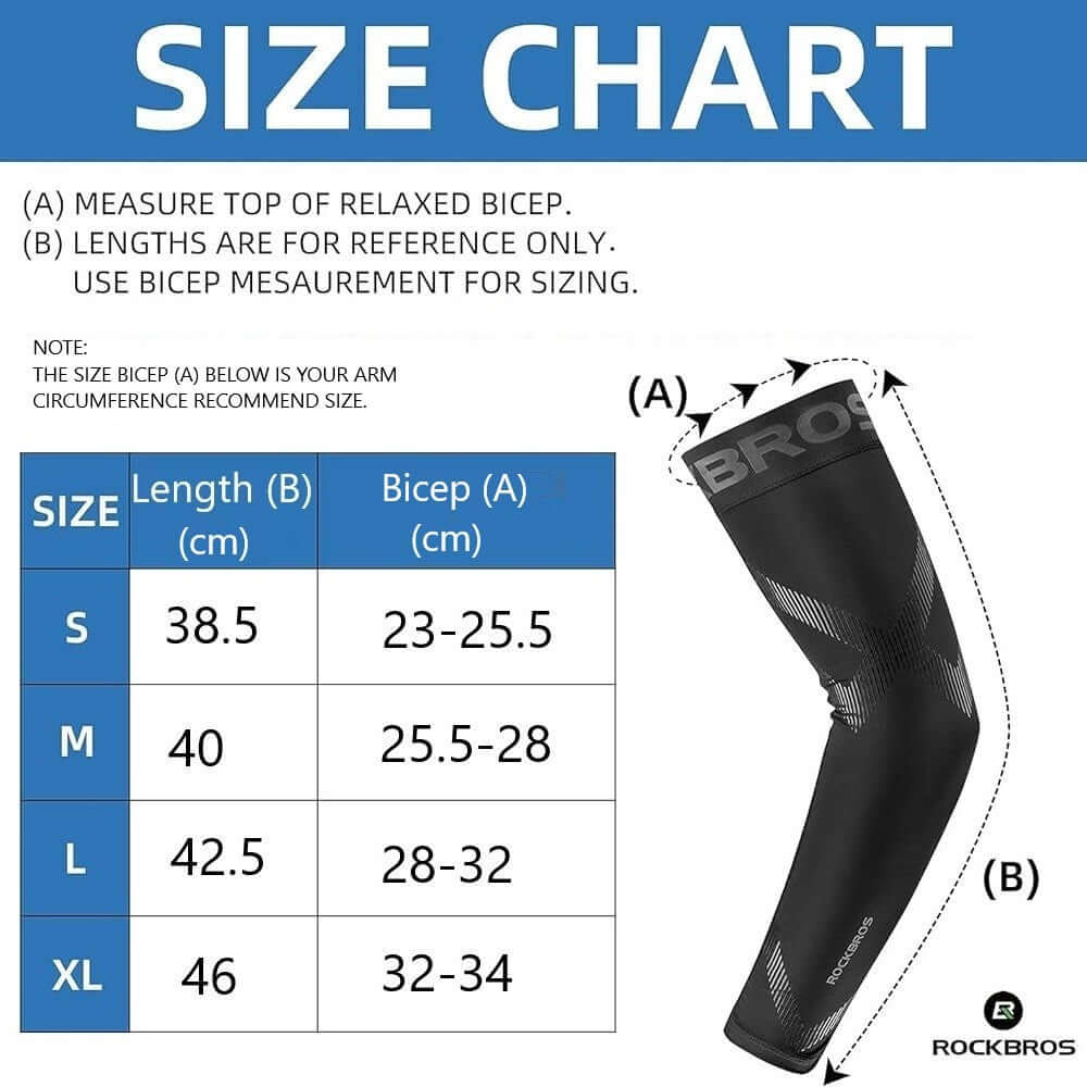 UV Protection Arm Sleeves Ice Fabric for Cycling Sport-1 Pair