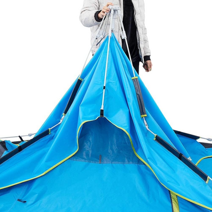 Pop Up Tent Family Camping Tent 3-4 Person Tent (Blue)