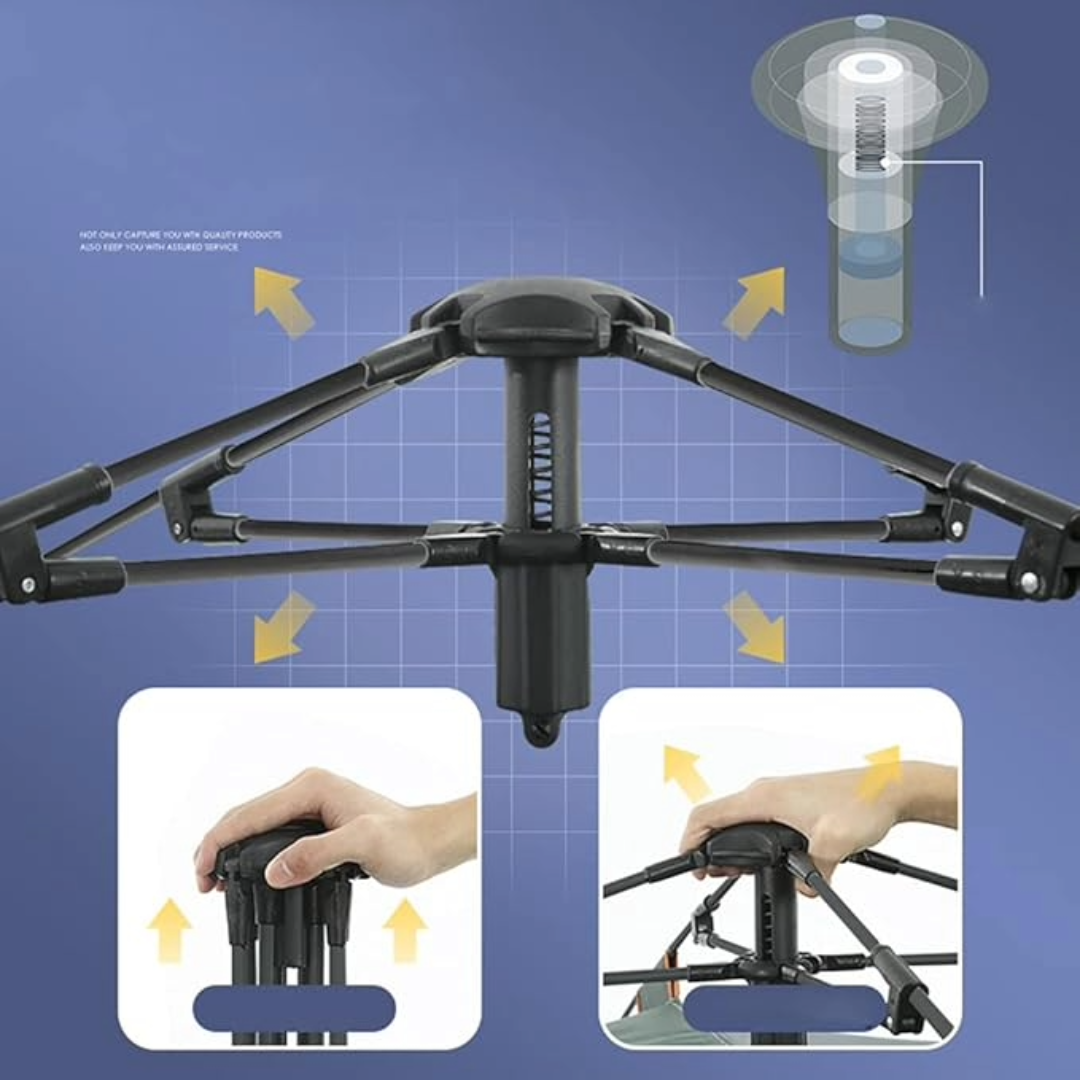 Pop Up Tent Family Camping Tent 3-4 Person Tent (Green)