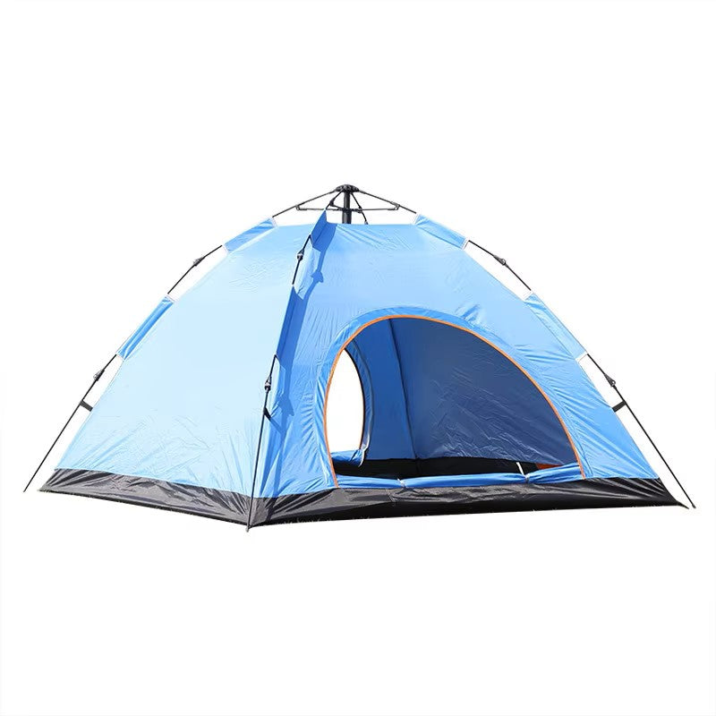 Pop-Up Camping Tent 3-4 Person Outdoor Folding Tent (Blue)