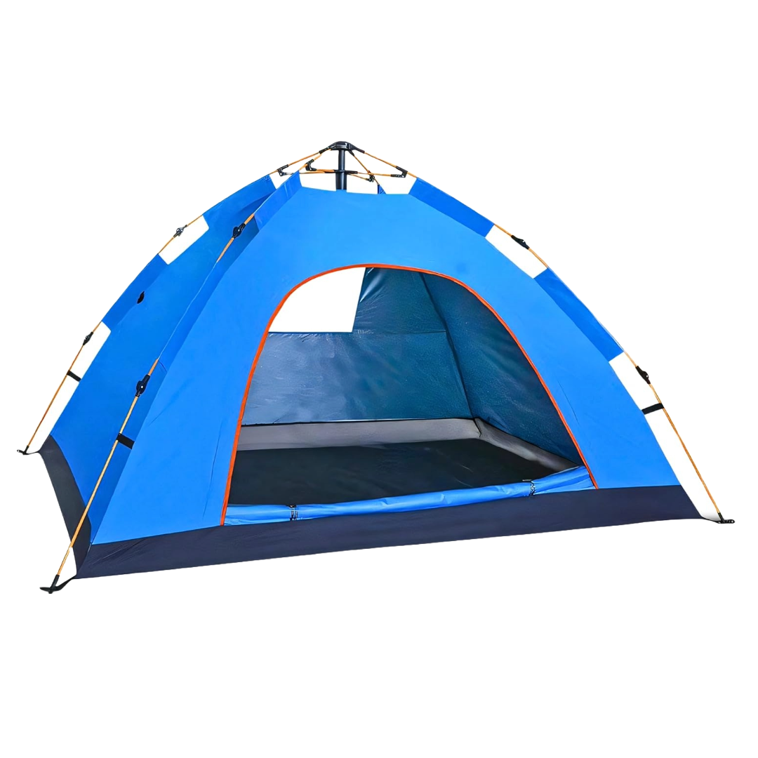 Pop-Up Camping Tent 3-4 Person Outdoor Folding Tent (Dark Blue)