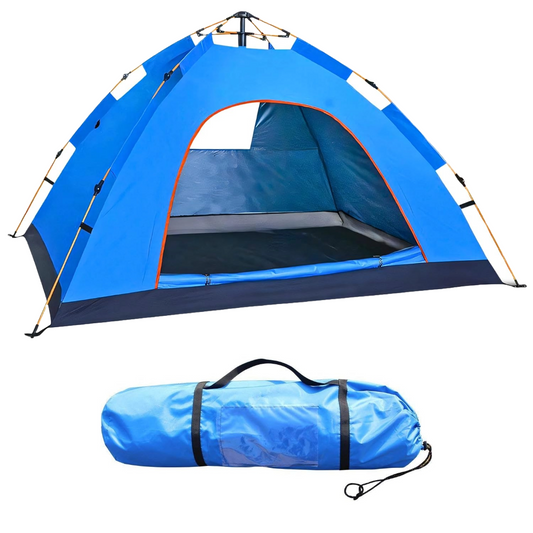 Pop-Up Camping Tent 3-4 Person Outdoor Folding Tent (Dark Blue)