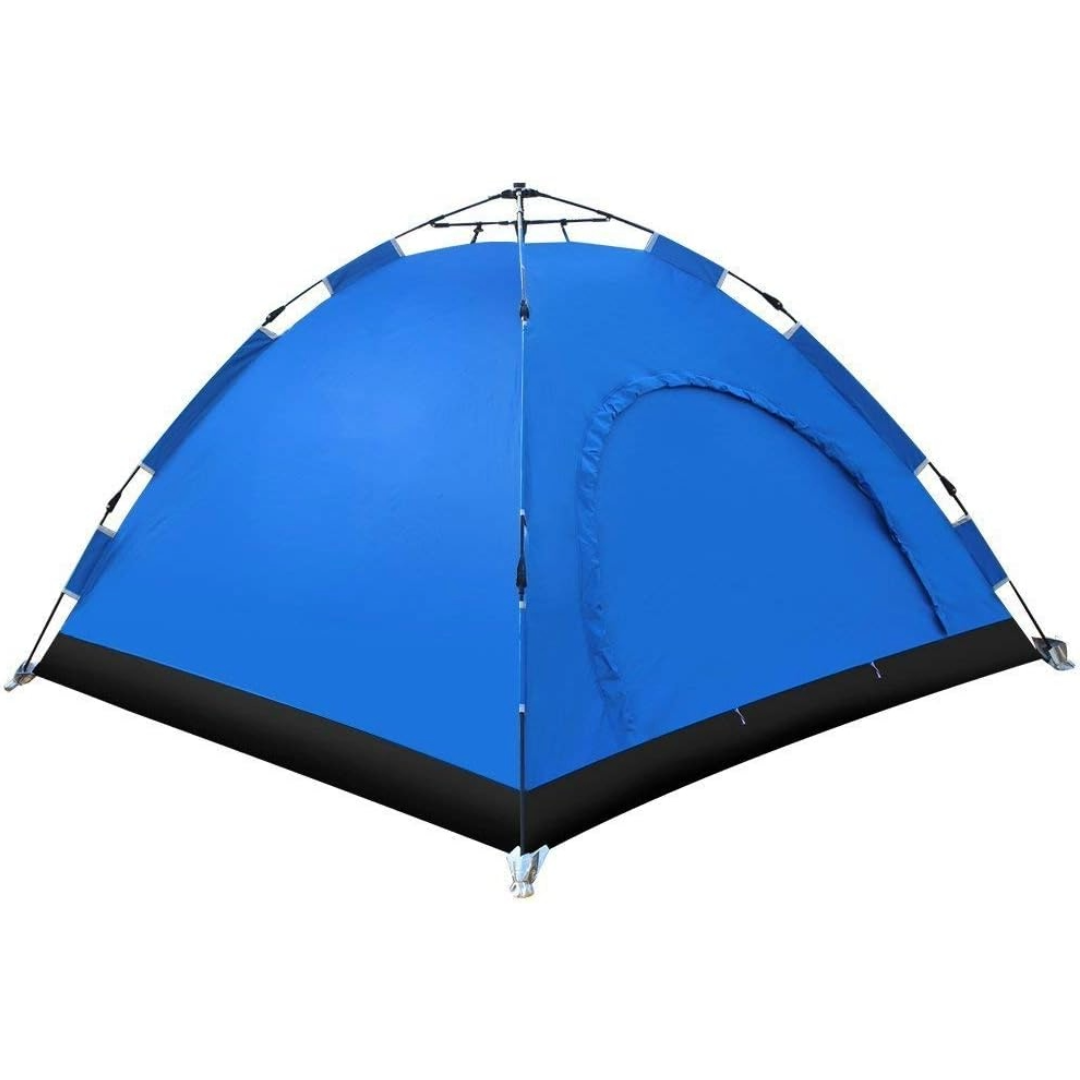 Pop-Up Camping Tent 3-4 Person Outdoor Folding Tent (Dark Blue)