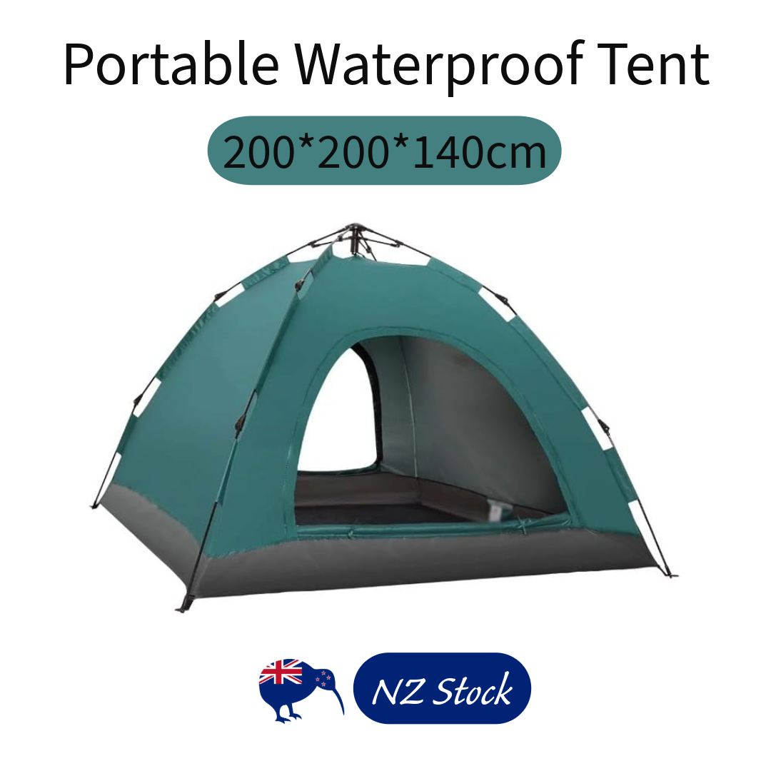 Pop-Up Camping Tent 3-4 Person Outdoor Folding Tent (Green)