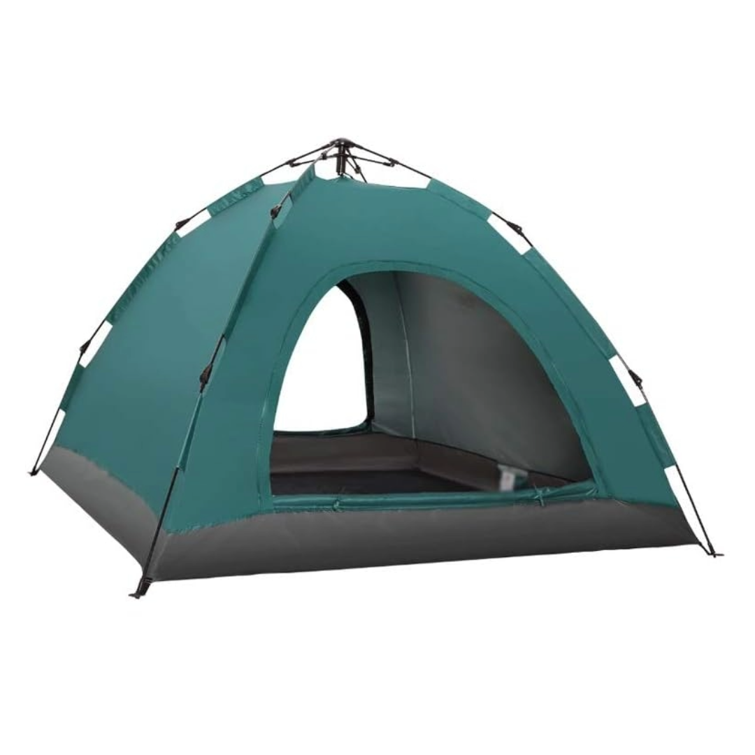 Pop-Up Camping Tent 3-4 Person Outdoor Folding Tent (Green)