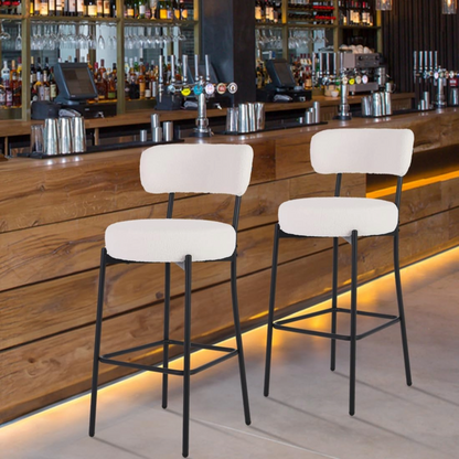 Bar Stool Boucle Fabric Counter Bar Stools