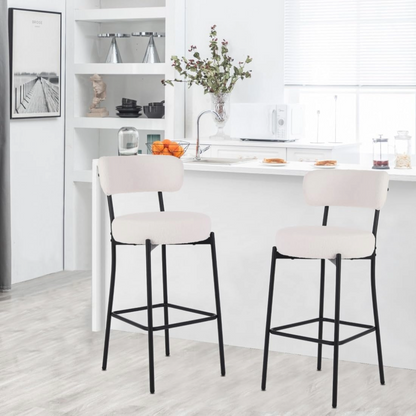 Bar Stool Boucle Fabric Counter Bar Stools