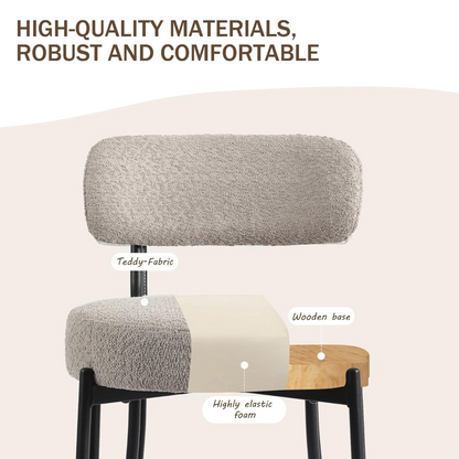 Bar Stool Boucle Fabric Counter Bar Stools