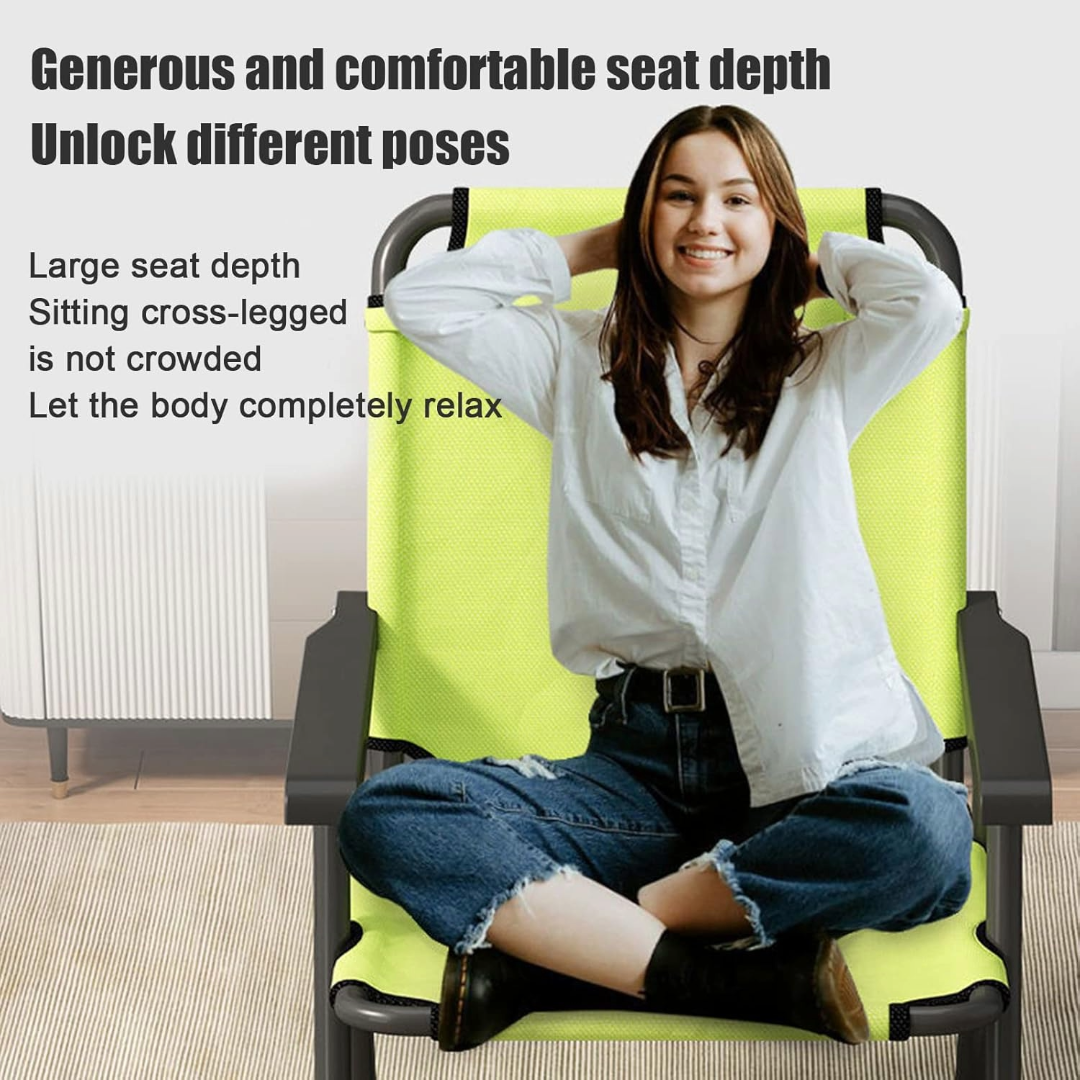 Camping Chair Foldable Chair With Footrest (Green)